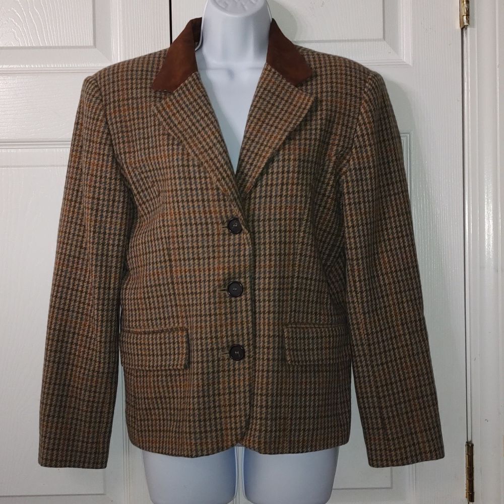 International Scene Vintage tan tweed blazer Sz 8